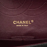【6he5142】シャネル ショルダーバッグ デカマトラッセ Wフラップ Wチェーン キャビアスキン ブラック ゴールド金具【中古】レディース