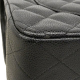 【6he5142】シャネル ショルダーバッグ デカマトラッセ Wフラップ Wチェーン キャビアスキン ブラック ゴールド金具【中古】レディース