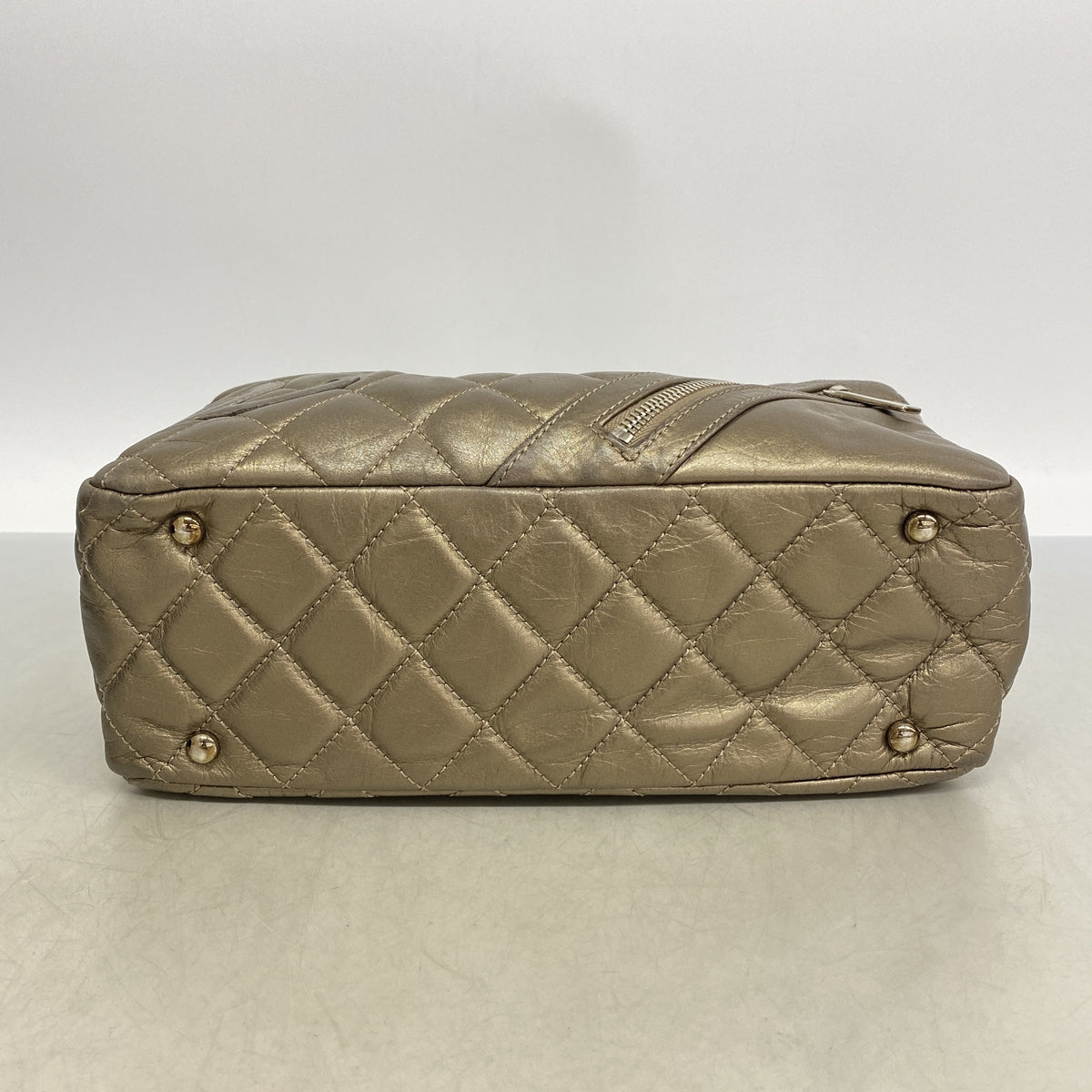 【6he5145】シャネル ショルダーバッグ カンボン チェーンショルダー ラムスキン ゴールド シルバー金具【中古】レディース