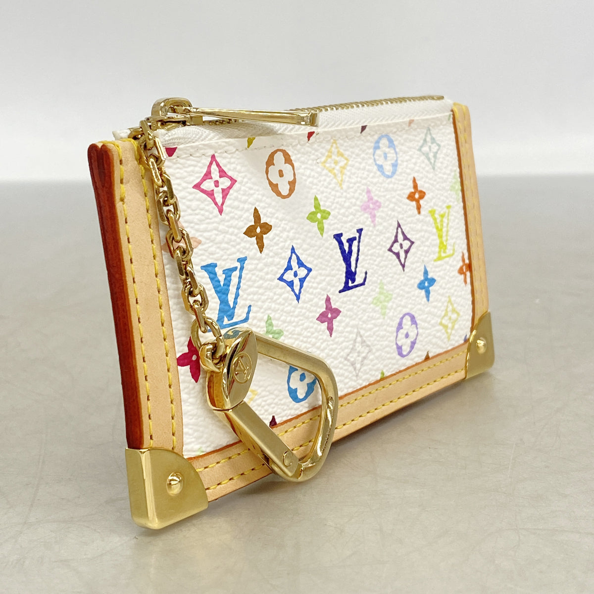 【6he5152】ルイヴィトン コインケース モノグラム・マルチカラー ポシェットクレ M92655 ブロン【中古】レディース