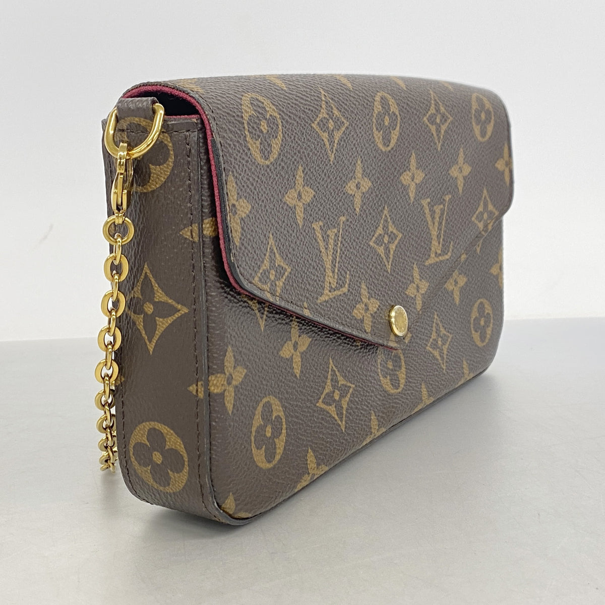 【6he5161-k】ルイヴィトン ショルダーウォレット モノグラム ポシェットフェリシー M61276 フューシャ【中古】レディース