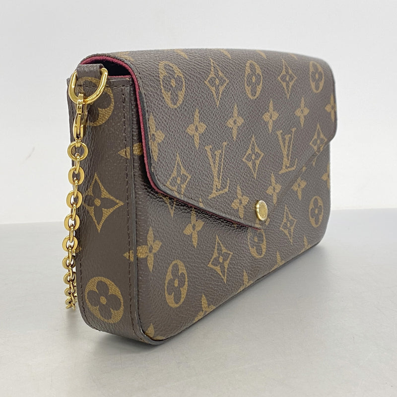 【6he5161-k】ルイヴィトン ショルダーウォレット モノグラム ポシェットフェリシー M61276 フューシャ【中古】レディース