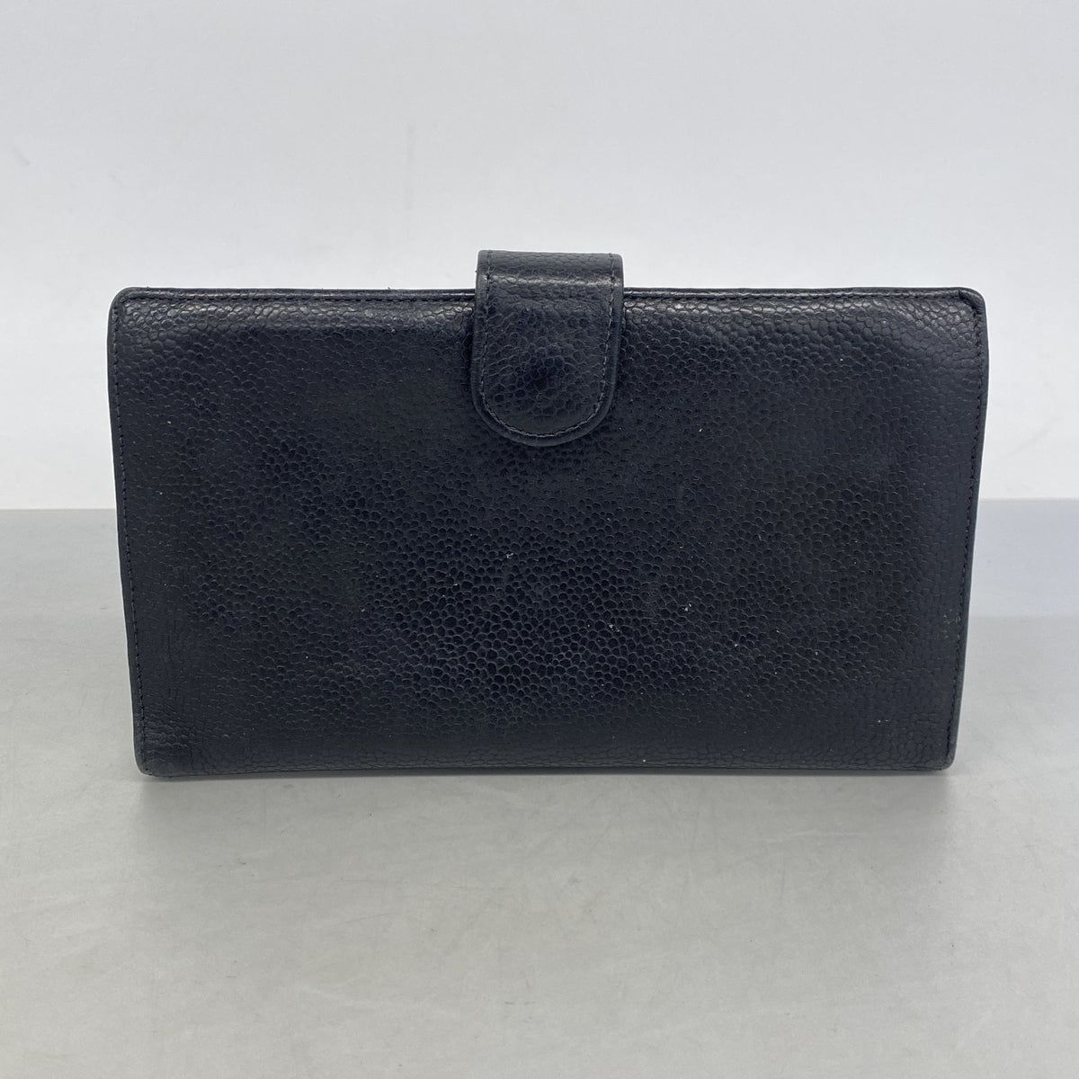 【6he5162-k】シャネル 長財布 キャビアスキン ブラック ゴールド金具【中古】レディース