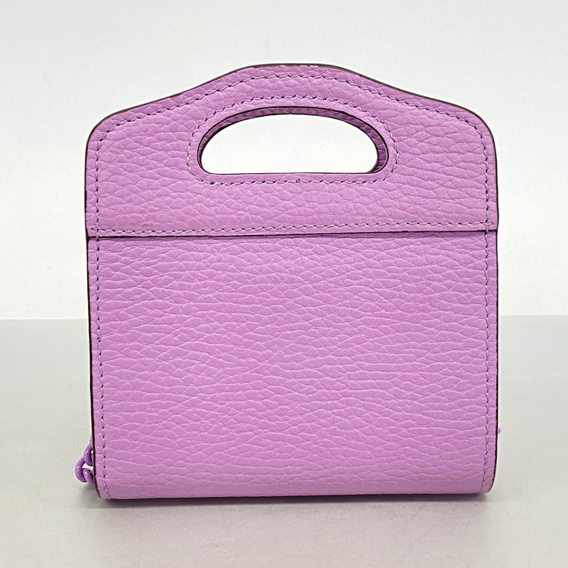 【6he5166-k】グッチ ショルダーウォレット ダブルG 701074 レザー パープル シルバー金具【中古】レディース