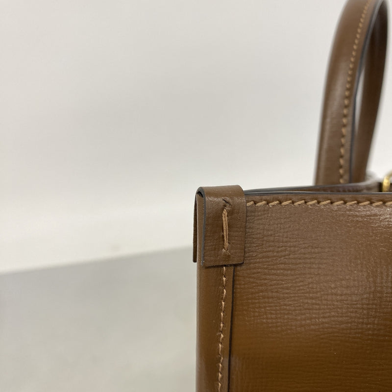 【6he5170-k】グッチ トートバッグ GGスプリーム 659983 PVC ブラウン ゴールド金具 2wayバッグ【中古】レディース