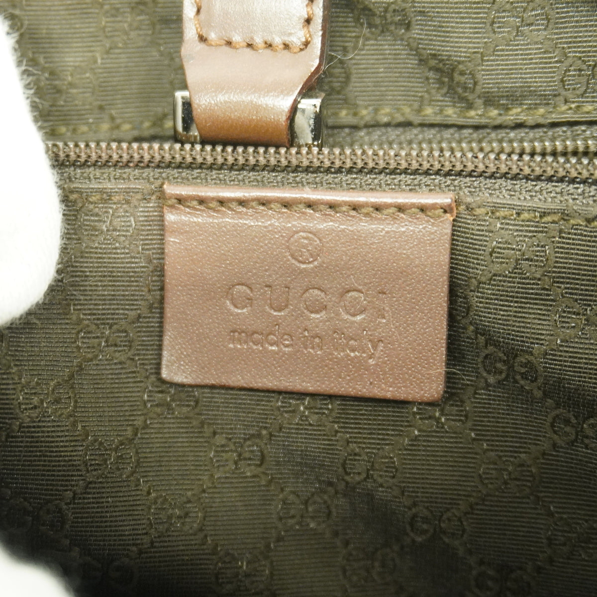 【6he5173-k】グッチ ハンドバッグ ジャッキー 001 3735 キャンバス ピンク ブラウン シルバー金具【中古】レディース