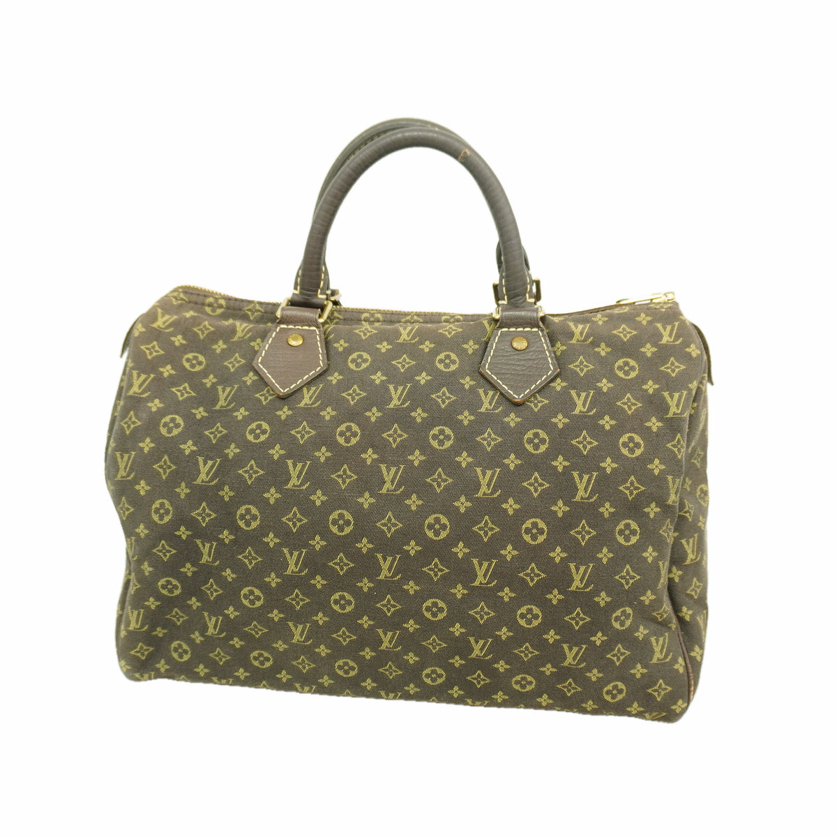 【6he5174-k】ルイヴィトン ハンドバッグ モノグラム・ミニラン スピーディ30 M95224 エベヌ【中古】レディース