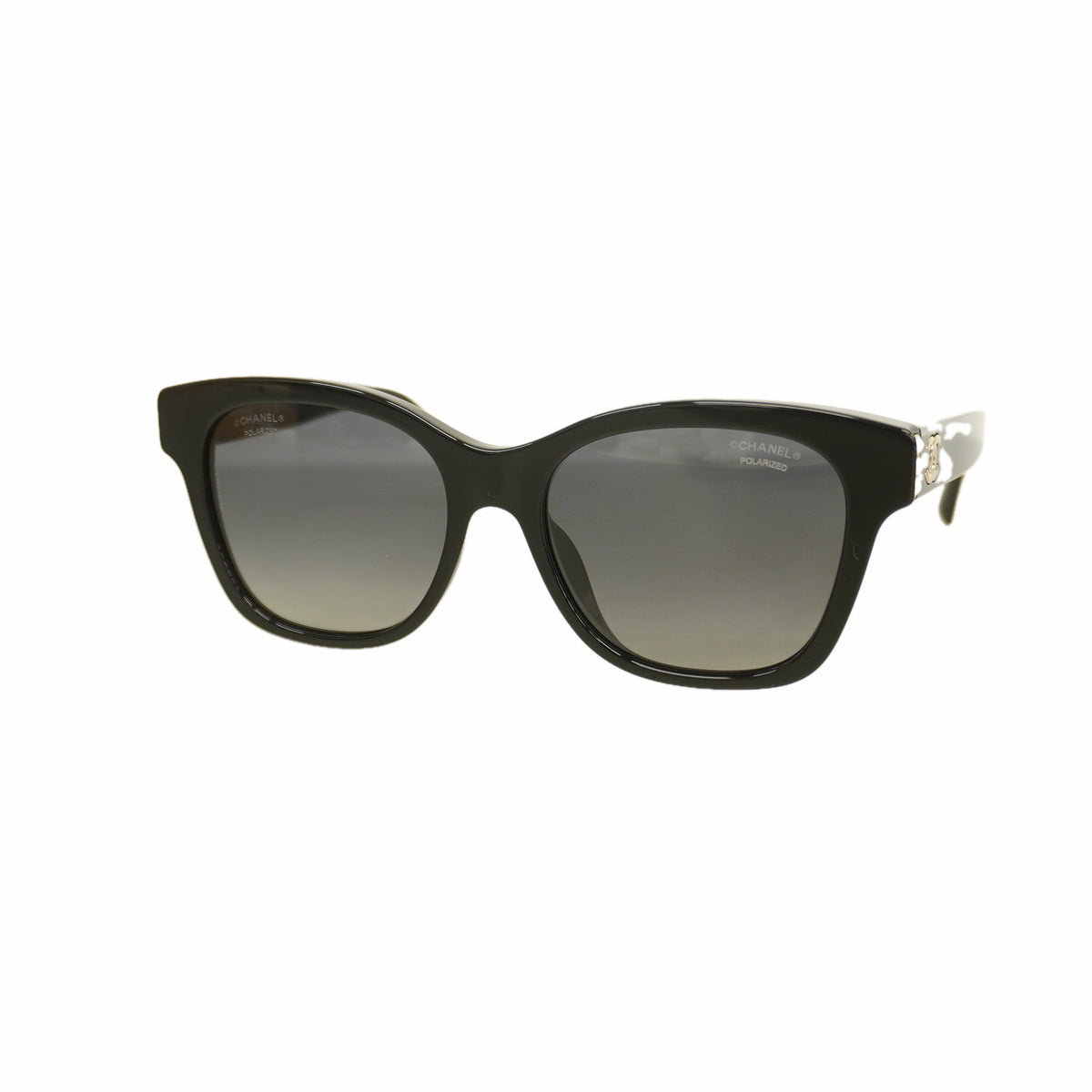 【6he5210】シャネル サングラス 5482-H-A プラスチック ブラック シャンパンゴールド金具【中古】レディース