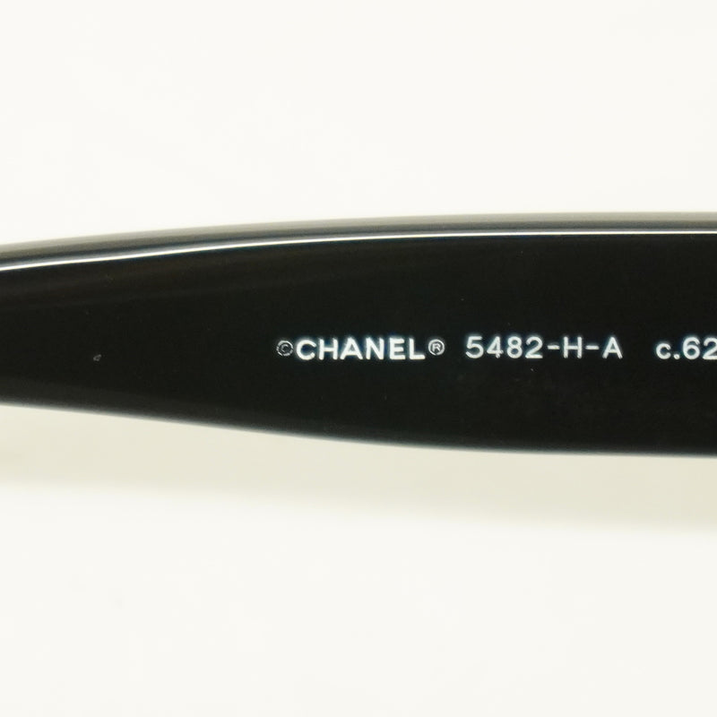 【6he5210】シャネル サングラス 5482-H-A プラスチック ブラック シャンパンゴールド金具【中古】レディース