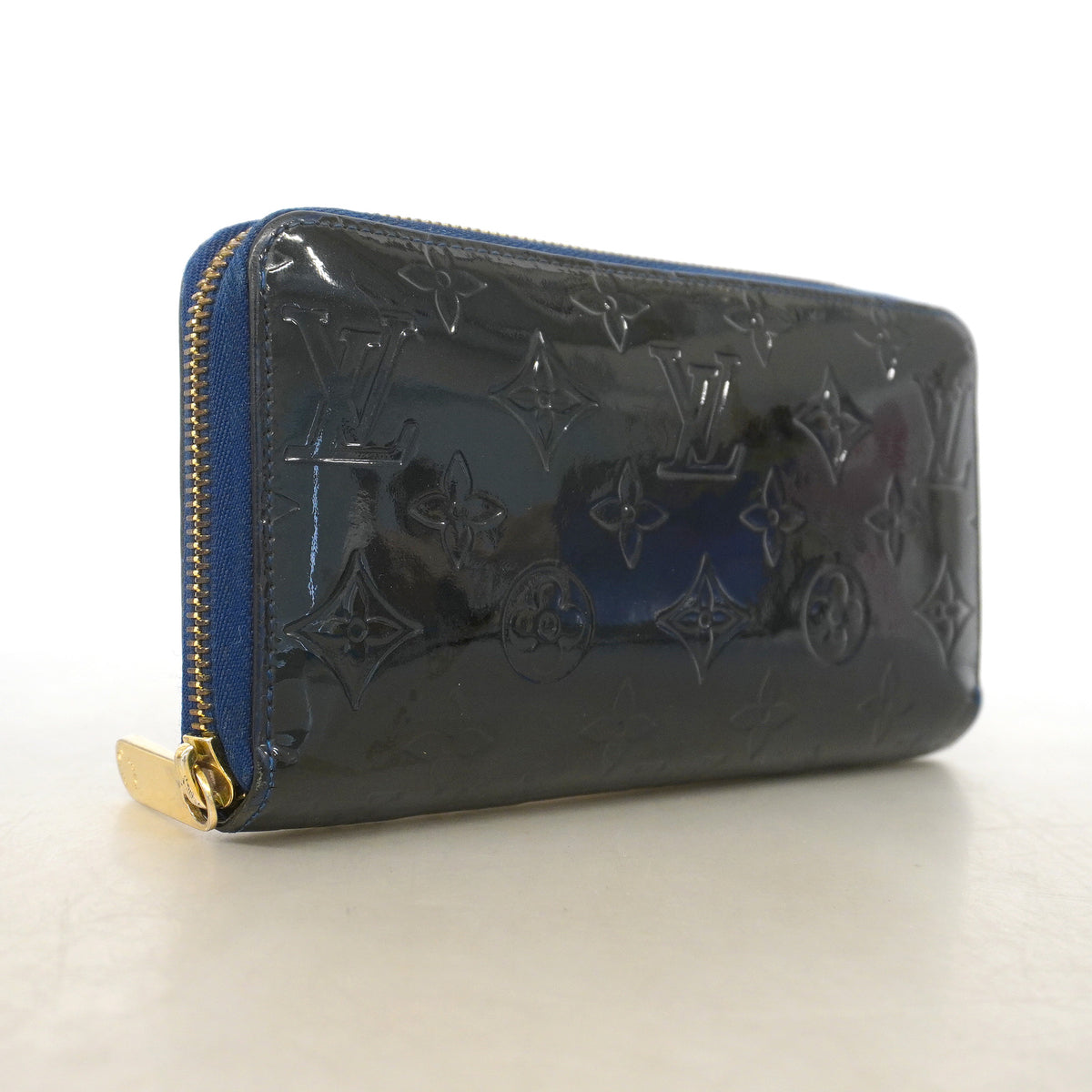 【6he5215】ルイヴィトン 長財布 ヴェルニ ジッピーウォレット M90047 グランブルー【中古】メンズ