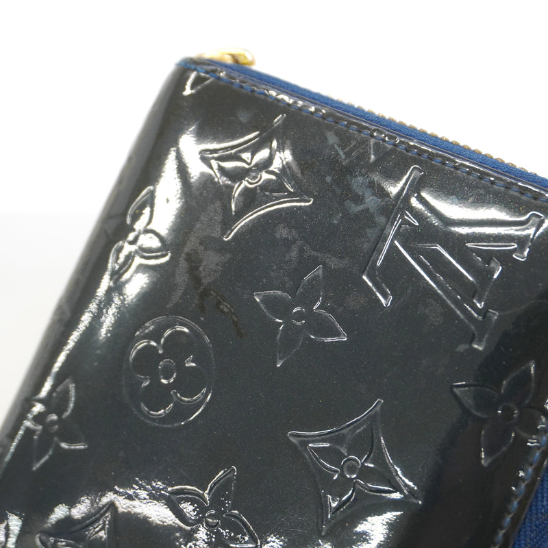 【6he5215】ルイヴィトン 長財布 ヴェルニ ジッピーウォレット M90047 グランブルー【中古】メンズ