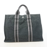 【6he5231】エルメス トートバッグ フールトゥMM キャンバス ブラック シルバー金具【中古】メンズ レディース ユニセックス