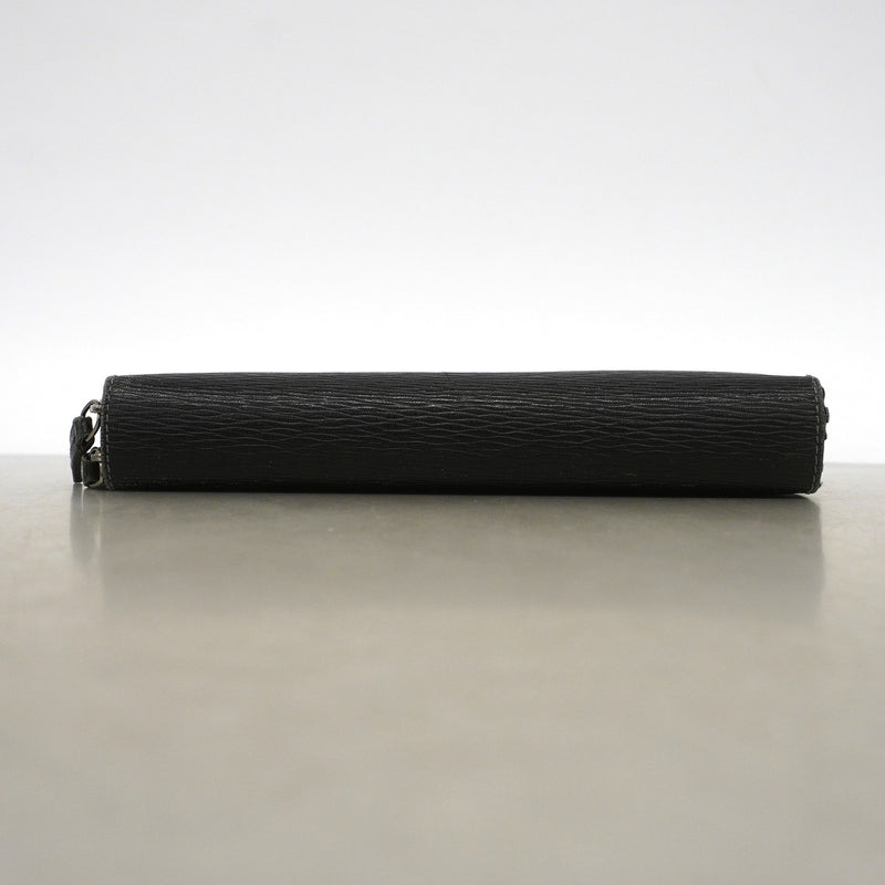 【6he5239】サルヴァトーレフェラガモ 長財布 レザー ブラック シルバー金具【中古】メンズ