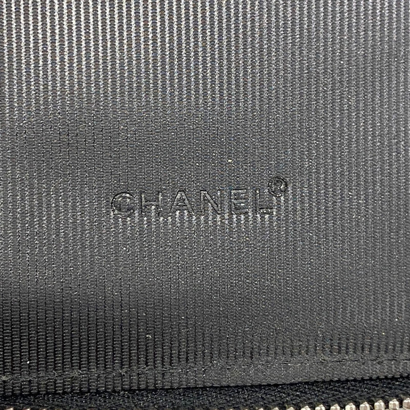 【6he5265】シャネル 財布 旧トラベル ナイロン ブラック シルバー金具【中古】レディース