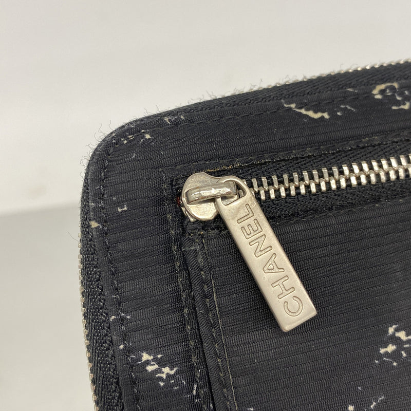 【6he5265】シャネル 財布 旧トラベル ナイロン ブラック シルバー金具【中古】レディース