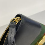 【6he5274-k】グッチ 長財布 シェリーライン 476083 レザー ブラック ゴールド金具【中古】レディース