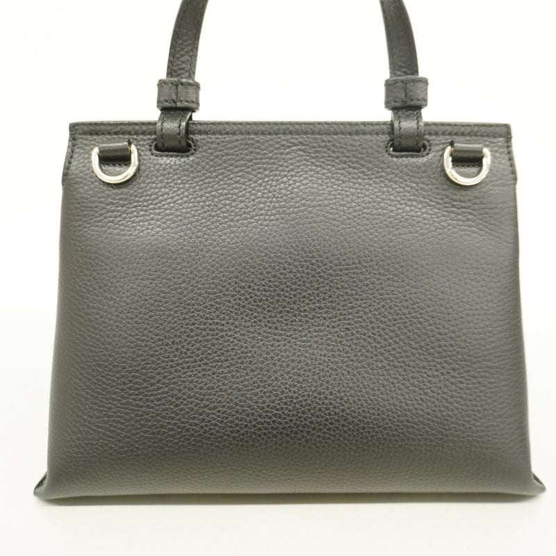 【6he5280-k】グッチ ハンドバッグ バンブー 370831 レザー ブラック シルバー金具 2wayバッグ【中古】レディース