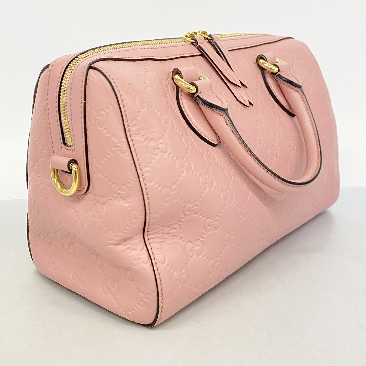 【6he5295-k】グッチ ハンドバッグ グッチシマ 453573 レザー ピンク ゴールド金具 2wayバッグ【中古】レディース