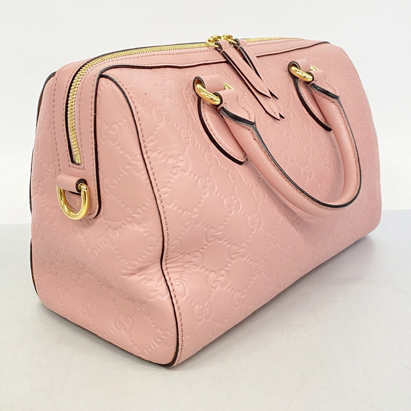【6he5295-k】グッチ ハンドバッグ グッチシマ 453573 レザー ピンク ゴールド金具 2wayバッグ【中古】レディース