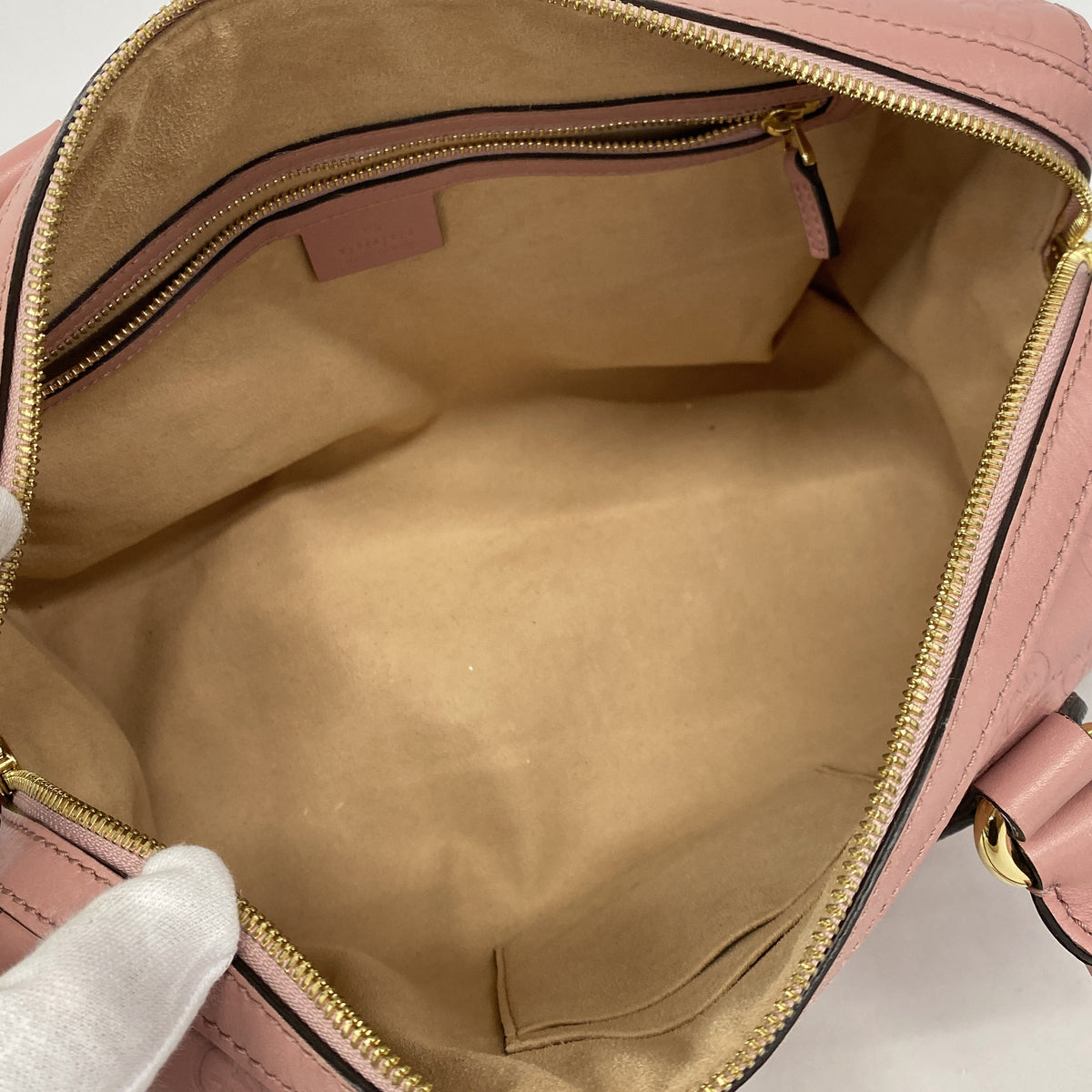 【6he5295-k】グッチ ハンドバッグ グッチシマ 453573 レザー ピンク ゴールド金具 2wayバッグ【中古】レディース