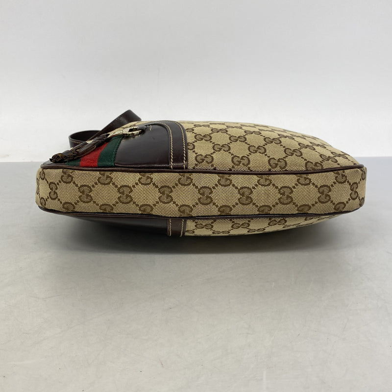 【6he5298-k】グッチ ショルダーバッグ GGキャンバス 232967 キャンバス ベージュ シルバー金具【中古】レディース