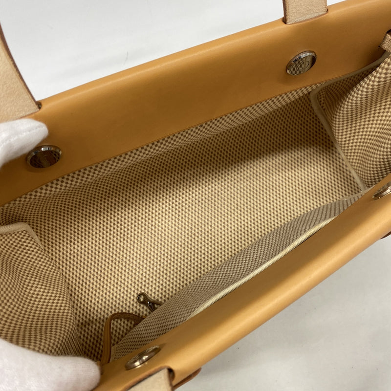 【6he5306】エルメス トートバッグ エールバッグカバスPM トワルGM ナチュラル シルバー金具 □H刻印【中古】レディース