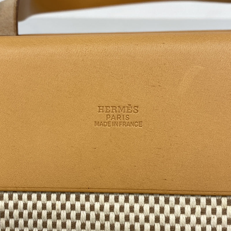 【6he5306】エルメス トートバッグ エールバッグカバスPM トワルGM ナチュラル シルバー金具 □H刻印【中古】レディース