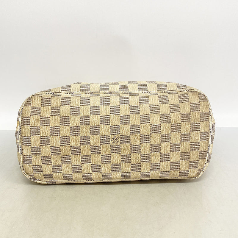 【6he5321】ルイヴィトン トートバッグ ダミエ・アズール ネヴァーフルMM N51107 ホワイト【中古】レディース