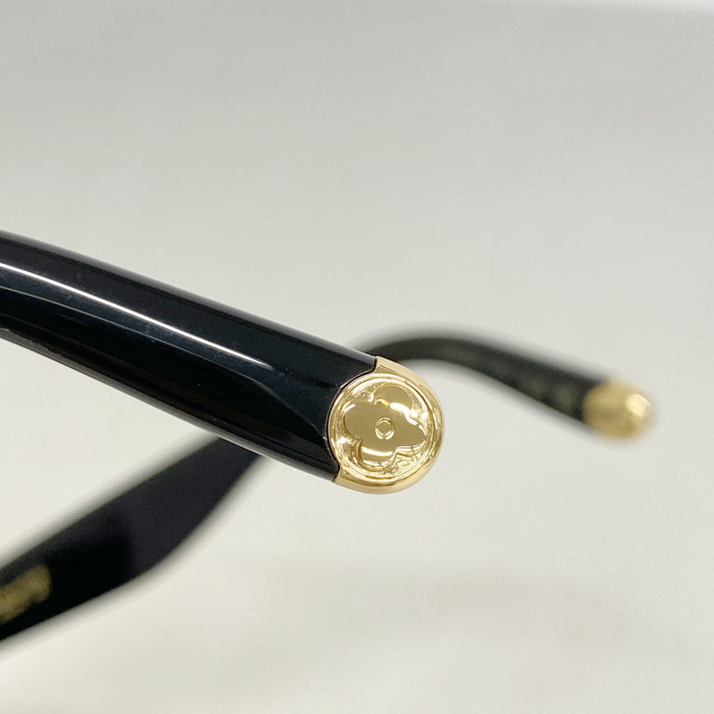 【6he5325】ルイヴィトン サングラス LV スクリプトロウレクタングル Z3165U ブラック【中古】レディース