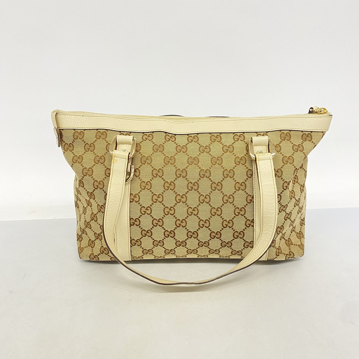 【6he5330-k】グッチ トートバッグ GGキャンバス/アビー 141470 キャンバス ベージュ シャンパンゴールド金具【中古】レディース