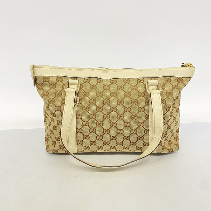 【6he5330-k】グッチ トートバッグ GGキャンバス/アビー 141470 キャンバス ベージュ シャンパンゴールド金具【中古】レディース