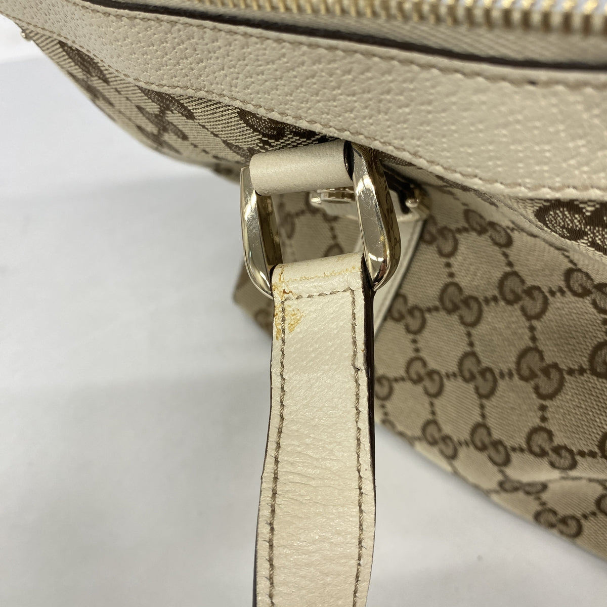 【6he5330-k】グッチ トートバッグ GGキャンバス/アビー 141470 キャンバス ベージュ シャンパンゴールド金具【中古】レディース