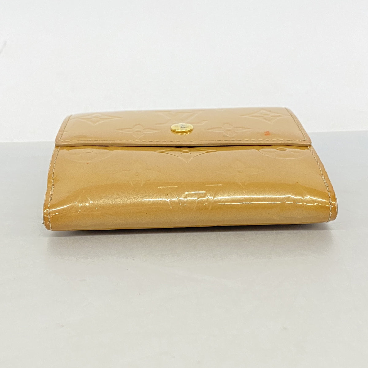 【6he5334-k】ルイヴィトン 三つ折り財布 ヴェルニ ポルトモネビエカルトクレディ M91349 ノワゼット【中古】レディース