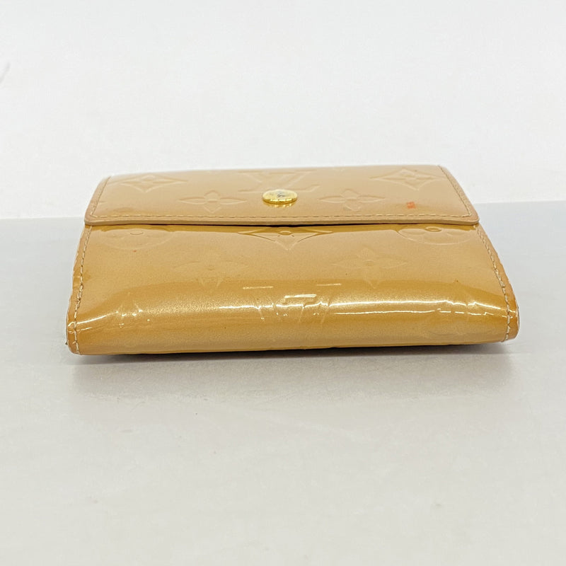 【6he5334-k】ルイヴィトン 三つ折り財布 ヴェルニ ポルトモネビエカルトクレディ M91349 ノワゼット【中古】レディース