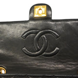 【6he5337】シャネル ショルダーバッグ マトラッセ チェーンショルダー ラムスキン ブラック ゴールド金具【中古】レディース