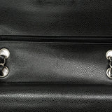 【6he5343】シャネル ショルダーバッグ マトラッセ Wフラップ Wチェーン キャビアスキン ブラック シルバー金具【中古】レディース