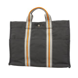 【6he5346】エルメス トートバッグ フールトゥMM キャンバス グレー シルバー金具【中古】レディース