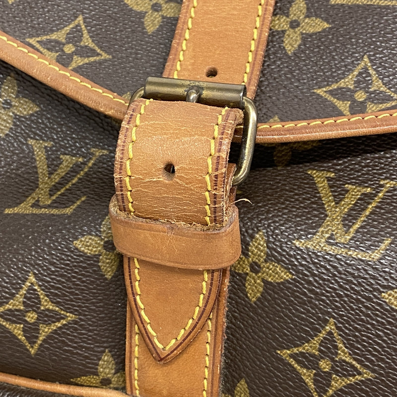 【6he5355】ルイヴィトン ショルダーバッグ モノグラム ソミュール35 M42254 ブラウン【中古】レディース