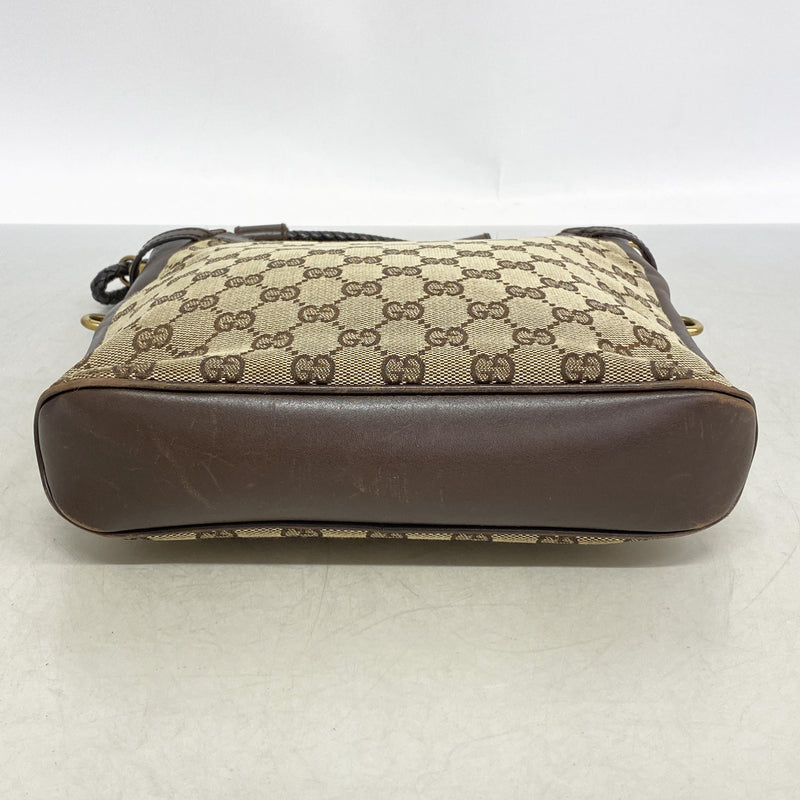 【6he5364】グッチ ショルダーバッグ GGキャンバス 109106 キャンバス ブラウン ゴールド金具【中古】レディース