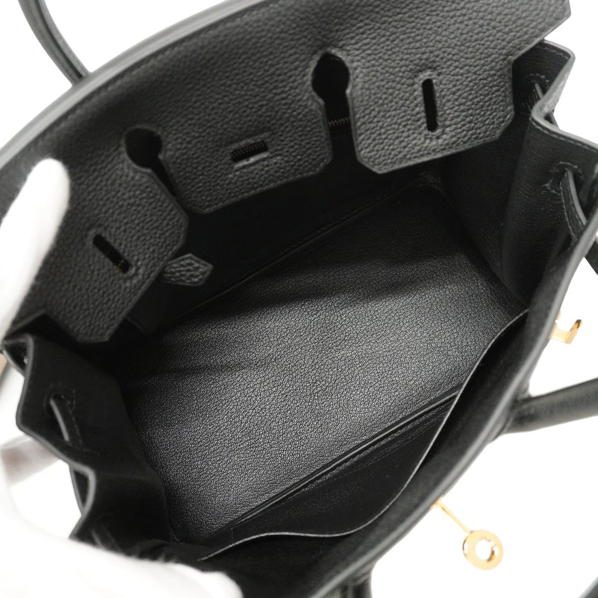 【6he5365-g】エルメス ハンドバッグ バーキン25 トゴ ブラック ゴールド金具 G刻印【中古】レディース