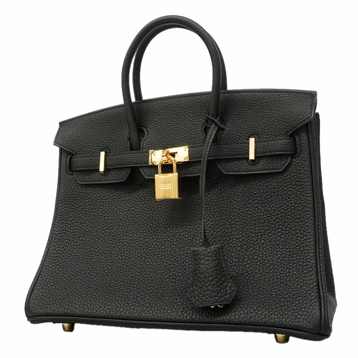 【6he5365-g】エルメス ハンドバッグ バーキン25 トゴ ブラック ゴールド金具 G刻印【中古】レディース
