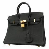 【6he5365-g】エルメス ハンドバッグ バーキン25 トゴ ブラック ゴールド金具 G刻印【中古】レディース