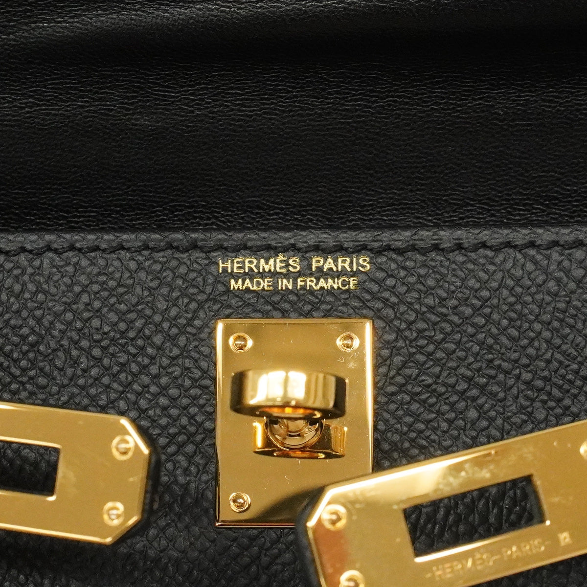 【6he5366-g】エルメス ハンドバッグ ミニケリー2 ヴォーエプソン ブラック ゴールド金具 K刻印 2wayバッグ【中古】レディース