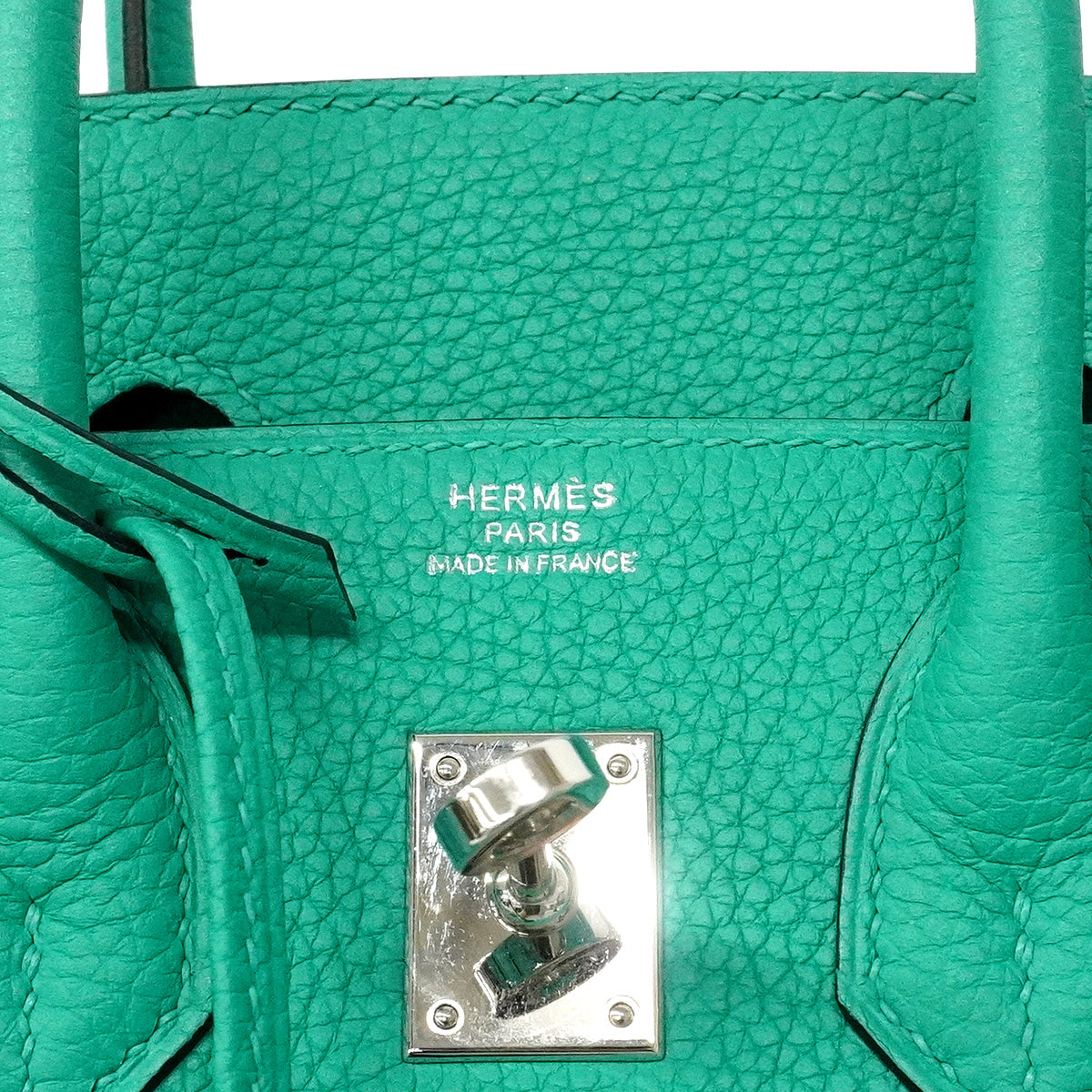 【6he5367-g】エルメス ハンドバッグ バーキン25 トゴ ヴェールヴェローヌ シルバー金具 G刻印【中古】レディース
