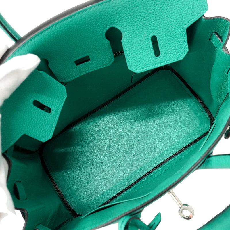 【6he5367-g】エルメス ハンドバッグ バーキン25 トゴ ヴェールヴェローヌ シルバー金具 G刻印【中古】レディース