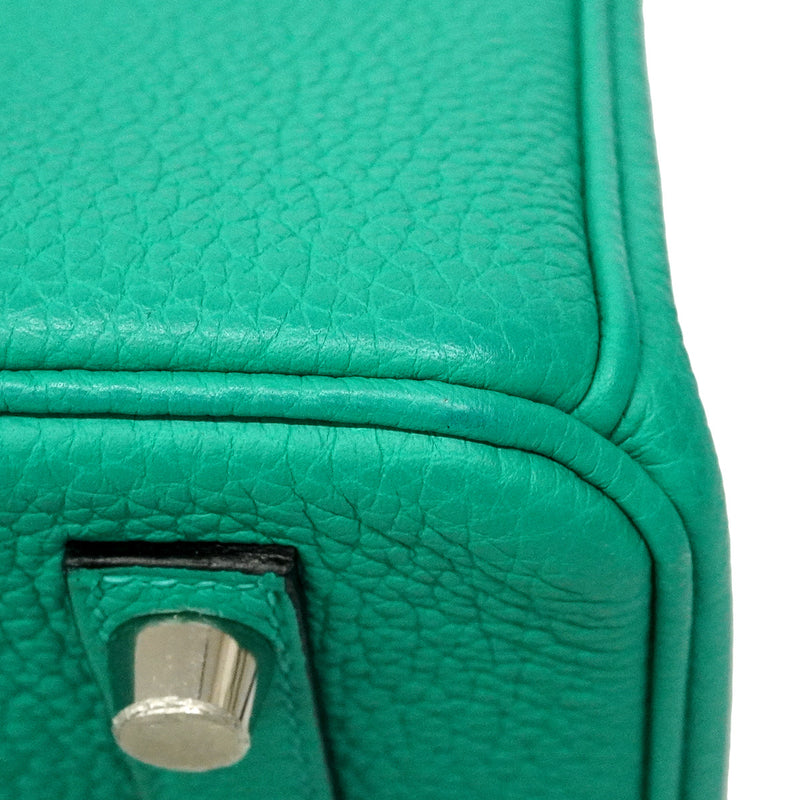 【6he5367-g】エルメス ハンドバッグ バーキン25 トゴ ヴェールヴェローヌ シルバー金具 G刻印【中古】レディース