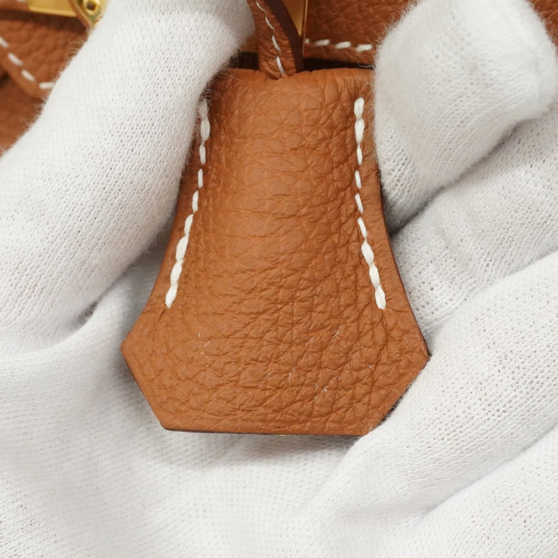 【6he5368-g】エルメス ハンドバッグ バーキン25 トゴ ゴールド ゴールド金具 G刻印【中古】レディース