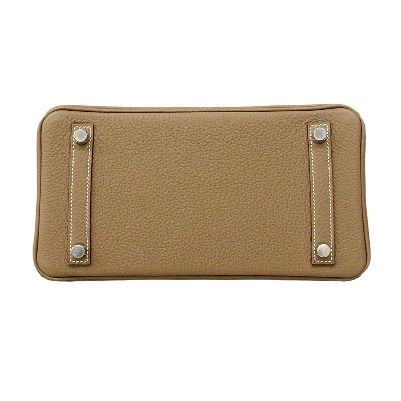【6he5369-g】エルメス ハンドバッグ バーキン25 トゴ エトゥープ シルバー金具 W刻印【中古】レディース