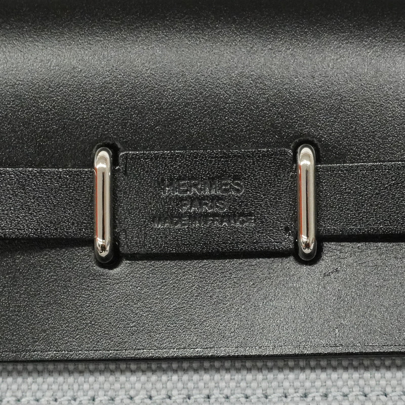 【6he5370】エルメス ショルダーバッグ エールバッグジップミニ トワルミリタリー グリパンタン シルバー金具 K刻印【中古】レディース