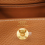 【6he5371】エルメス ハンドバッグ リンディミニ トリヨンクレマンス ゴールド ゴールド金具 G刻印 2wayバッグ【中古】レディース